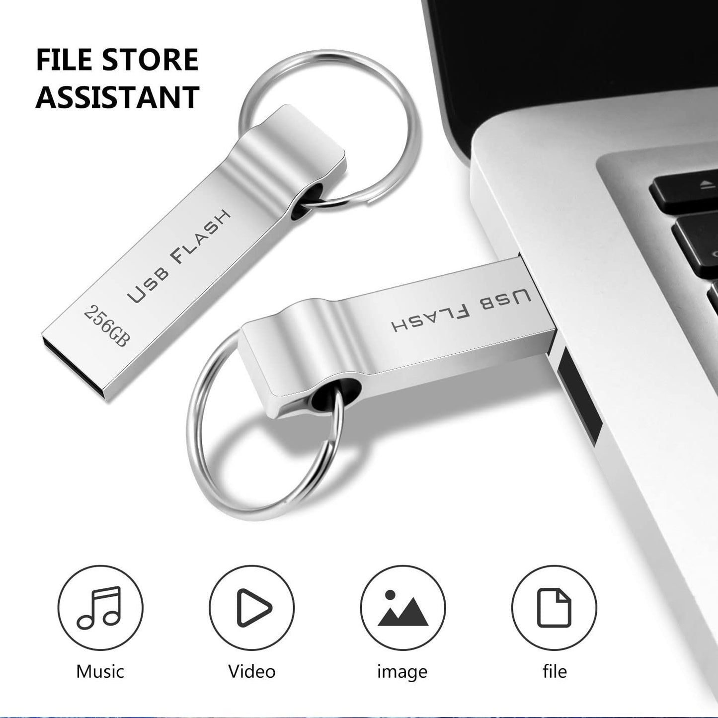 Marryler USB Flash Drive 256GB Waterproof USB Drive 256GB High Speed Memory