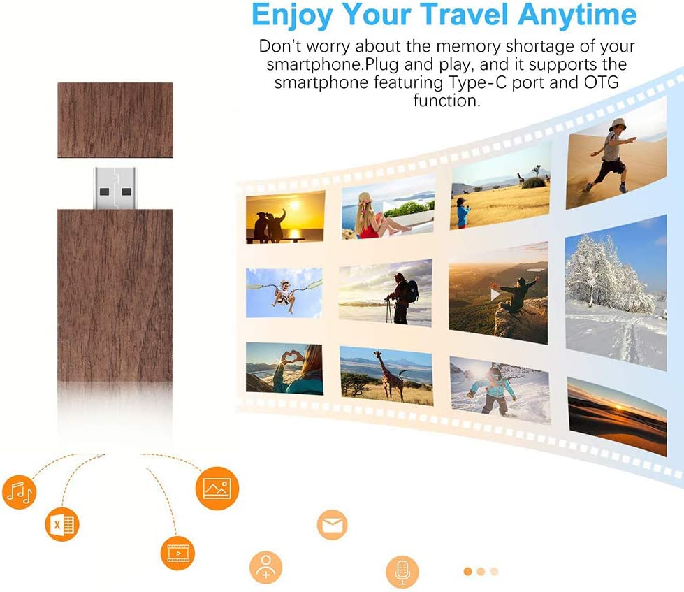 Wood Flash Drives 32GB, EASTBULL USB 2.0 High Speed (10 Pack)