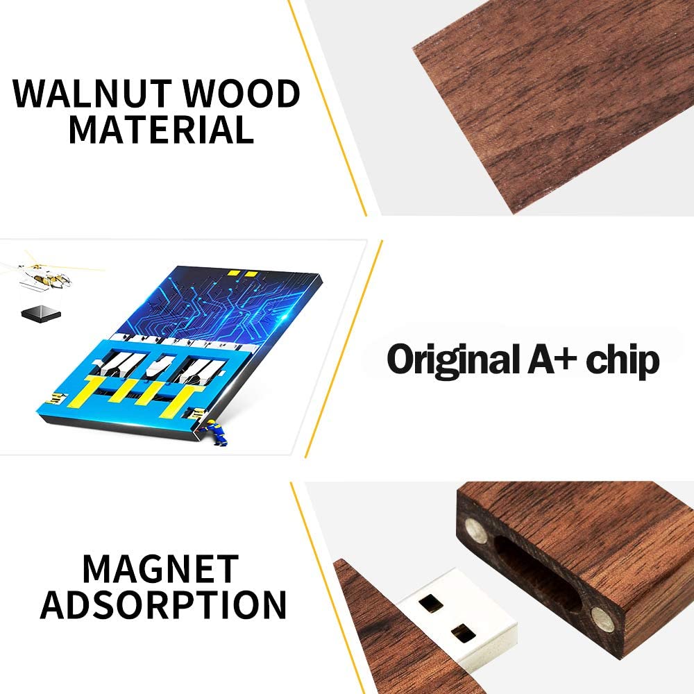Wood Flash Drives 32GB, EASTBULL USB 2.0 High Speed (10 Pack)
