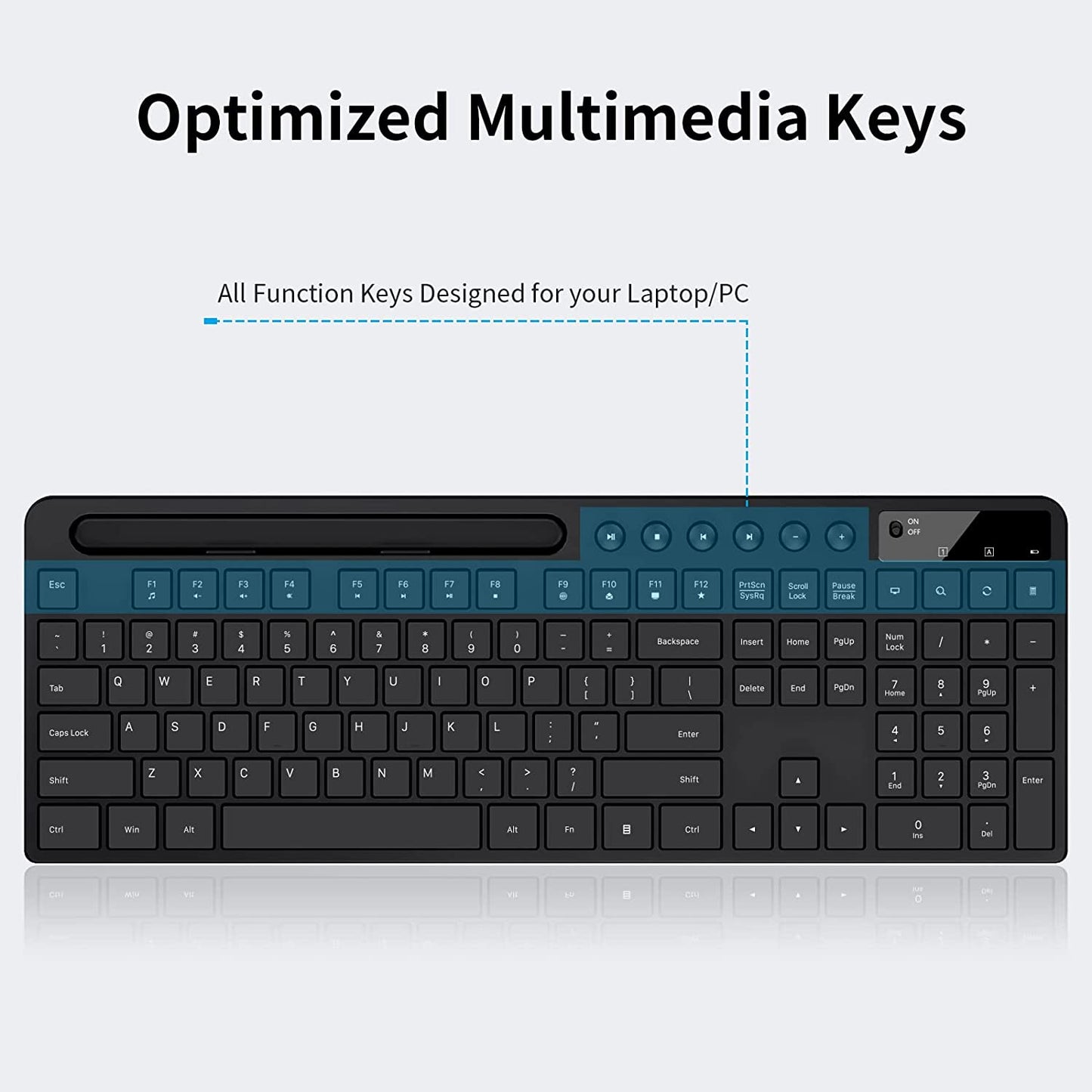 Wireless Keyboard and Mouse Combo, MARVO 2.4G Ergonomic Wireless Computer Keyboard with Phone Tablet Holder