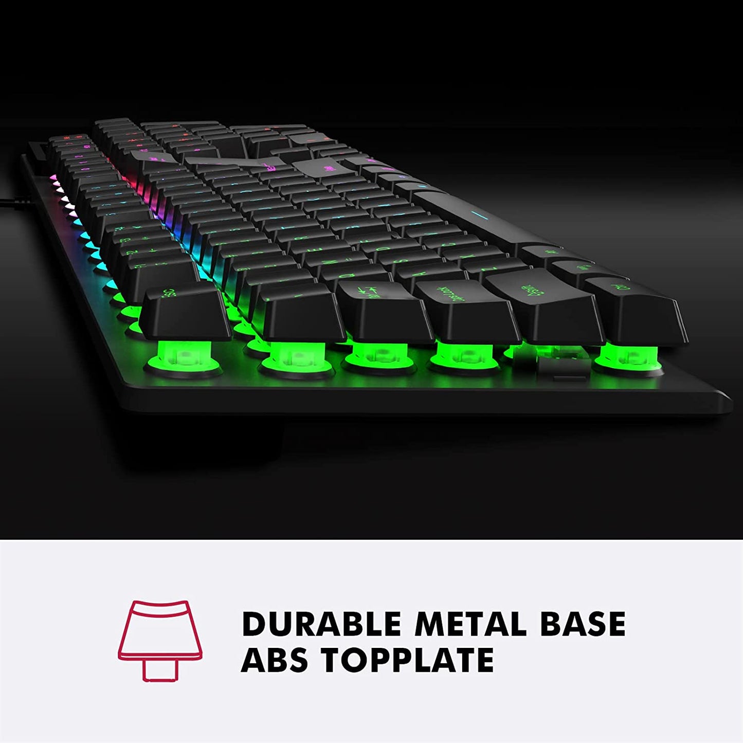 NPET K10 Gaming Keyboard USB Wired Floating Keyboard, Quiet Ergonomic Water-Resistant Mechanical Feeling Keyboard