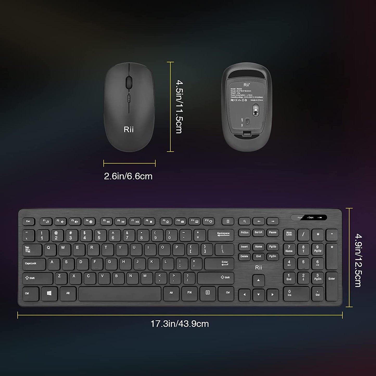 Wireless Keyboard and Mouse Combo - Rii