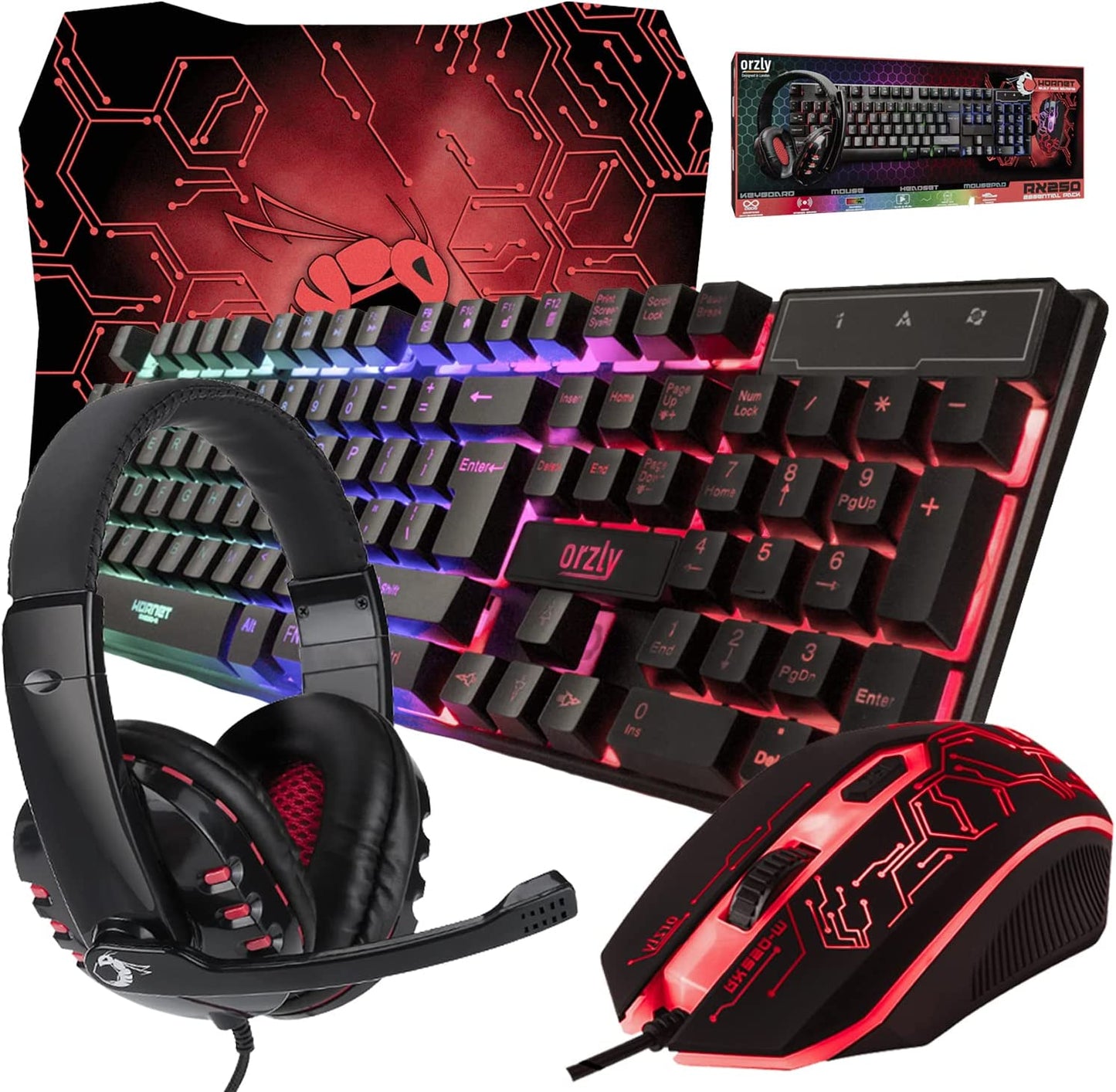 Gaming Keyboard and Mouse and Mouse pad and Gaming Headset