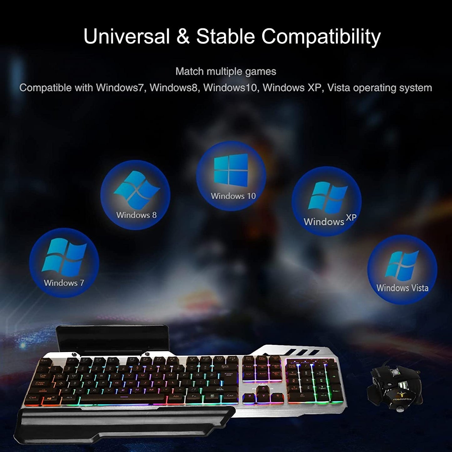 FEDARFOX Wired Keyboard and Mouse Combo,