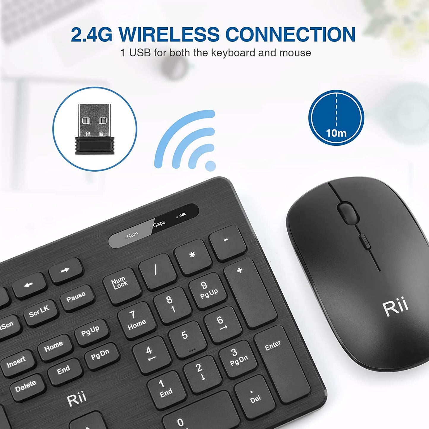 Wireless Keyboard and Mouse Combo - Rii