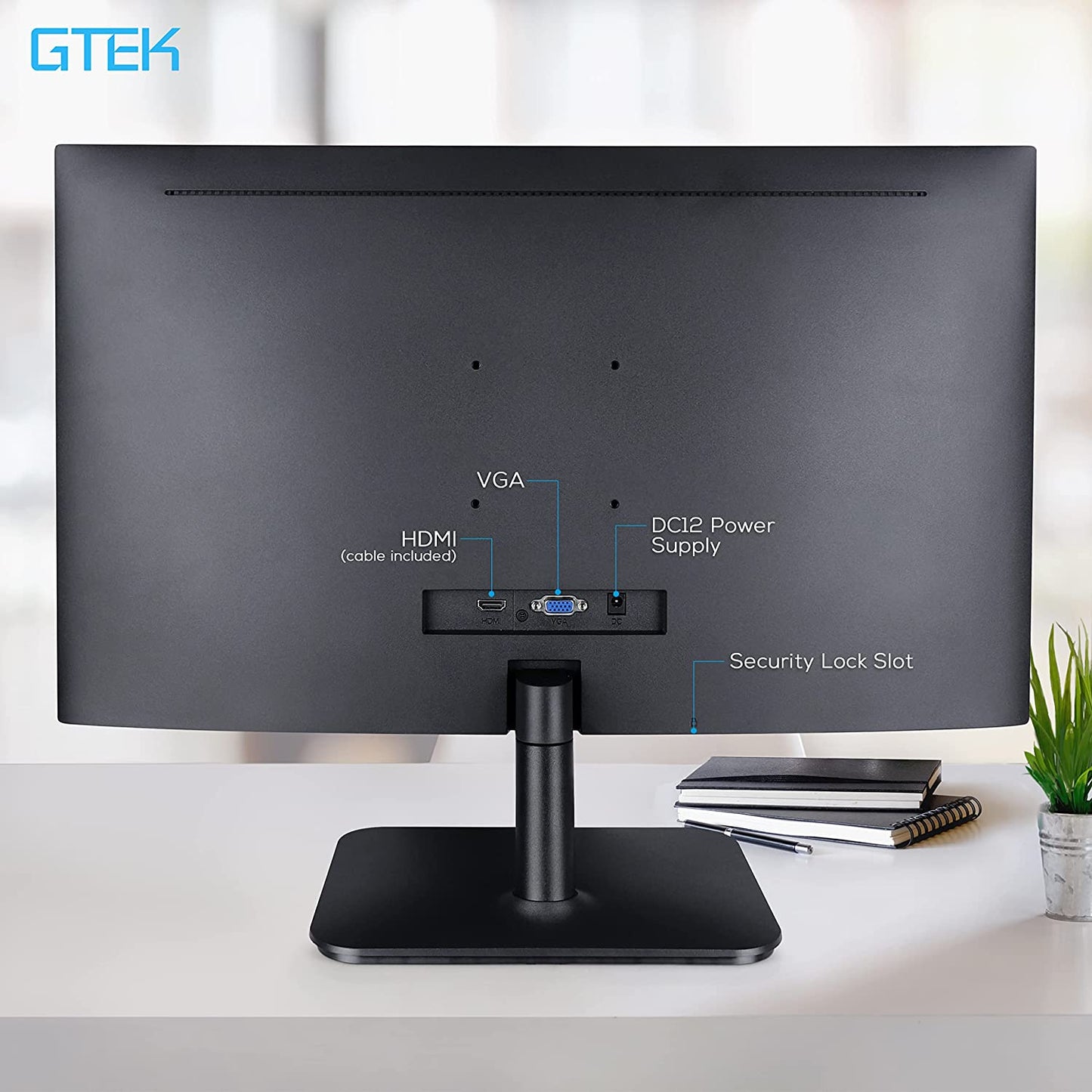 GTEK 24 Inch 75Hz Frameless Computer Monitor, FHD 1080p LED Display, LCD Screen