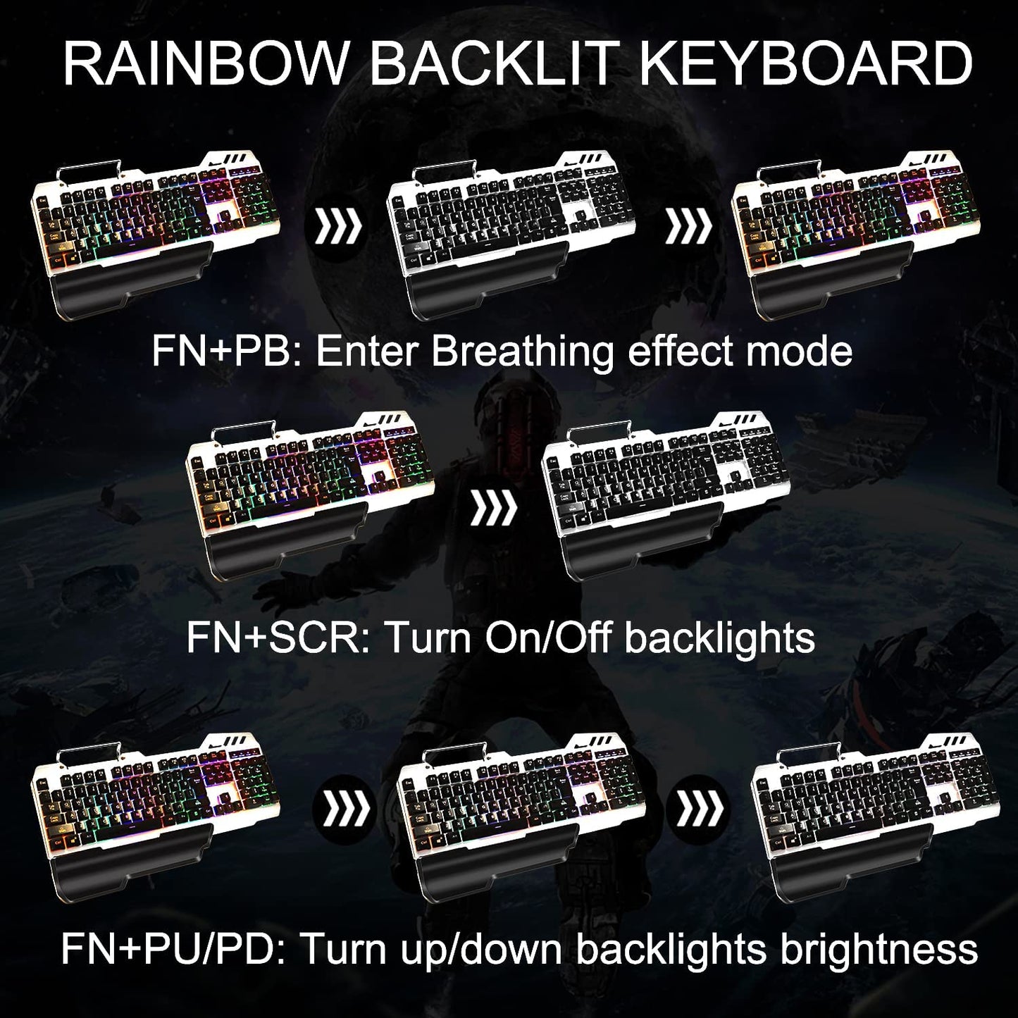 FEDARFOX Wired Keyboard and Mouse Combo,