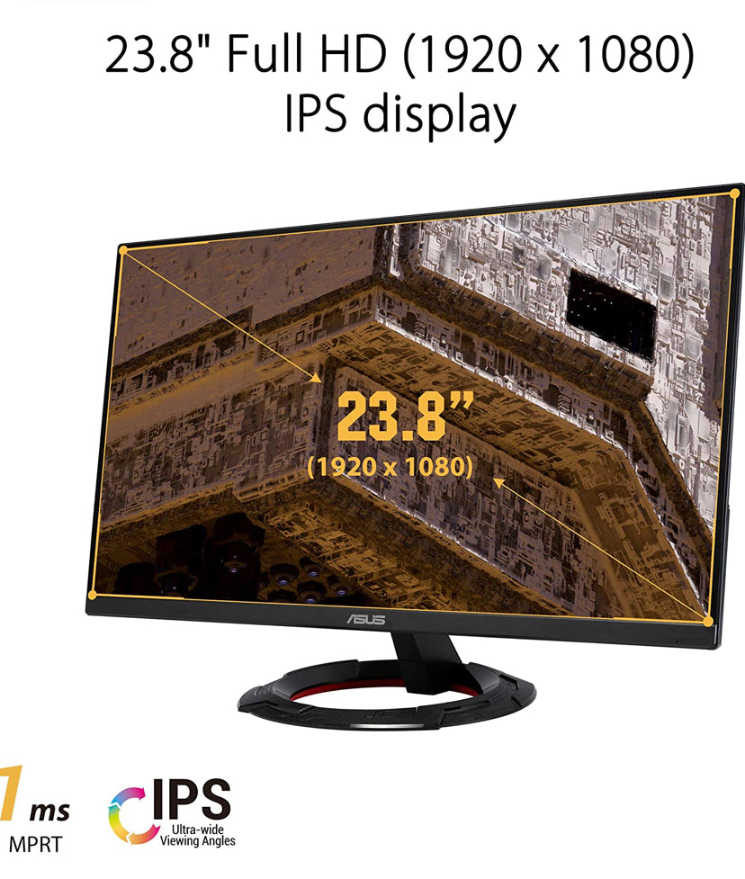 ASUS TUF Gaming 23.8” 1080P Monitor (VG249Q1R) - Full HD, IPS, 165Hz (Supports 144Hz),