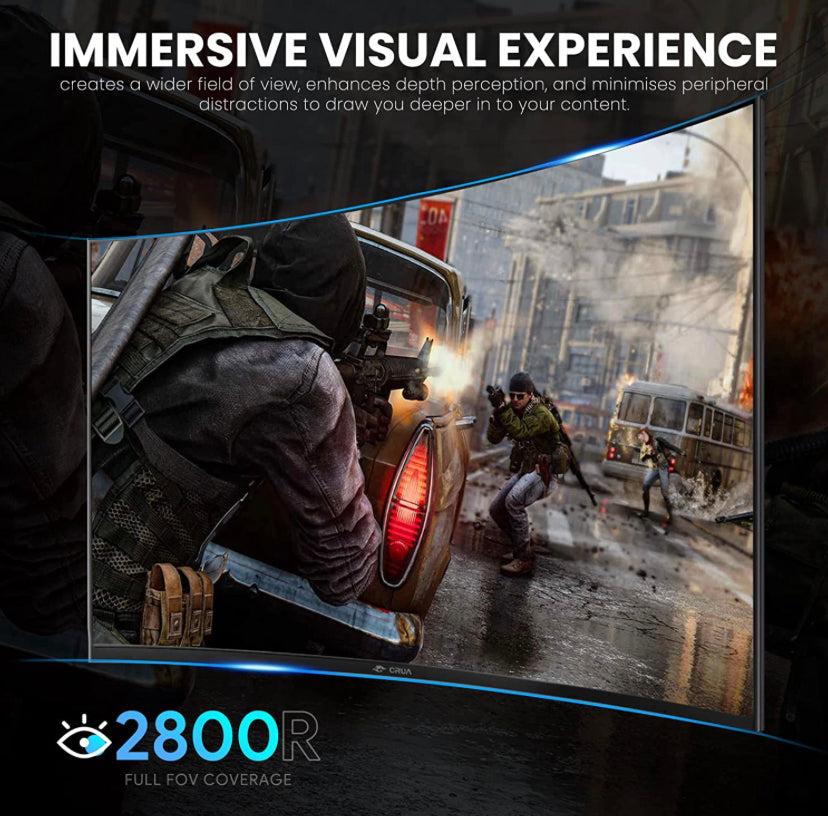 CRUA 24 inch 144hz/165hz Curved Gaming Monitor,FHD 1080P