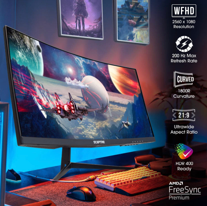 Sceptre 30-inch Curved Gaming Monitor 21:9 2560x1080 Ultra Wide