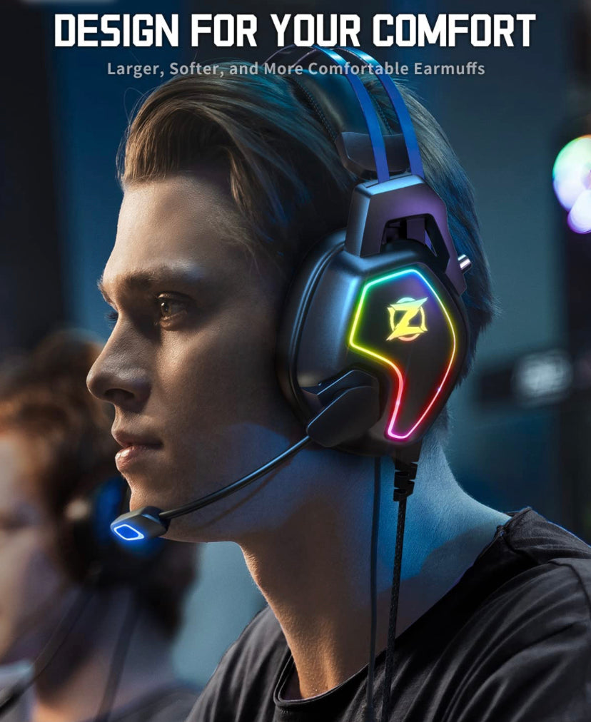 Ozeino Gaming Headset with Microphone, Gaming Headphones for PC Xbox PS4 PS5 Switch Laptop