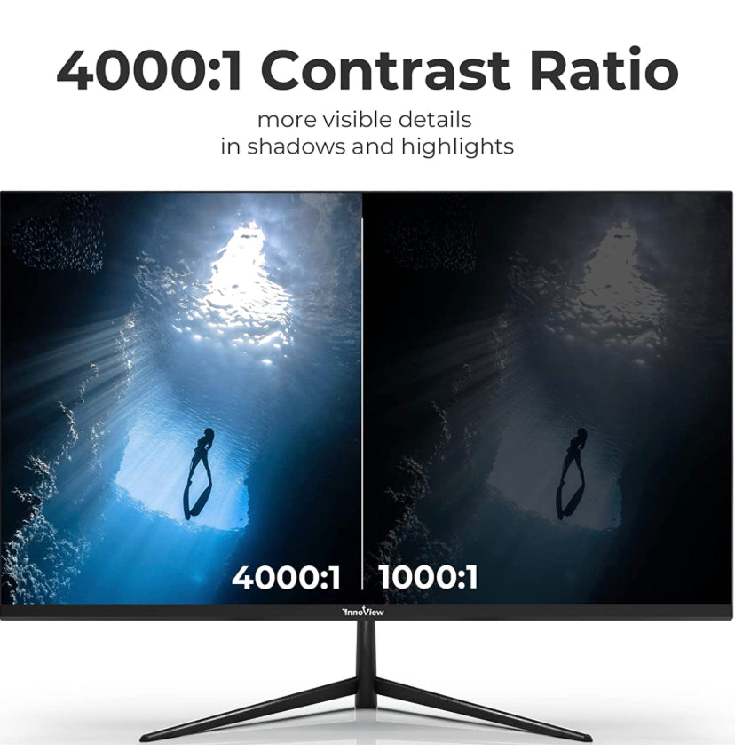 InnoView 24 Inch Monitor Computer Display 1080p Full HD Gaming Monitor 100HZ