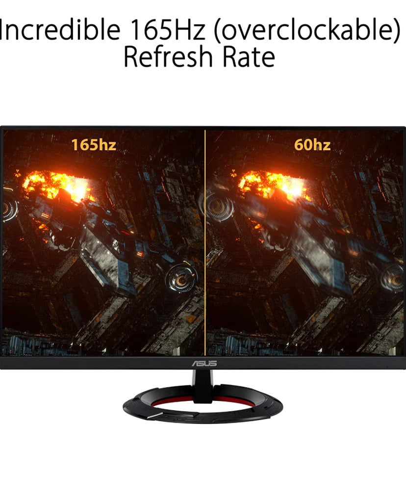 ASUS TUF Gaming 23.8” 1080P Monitor (VG249Q1R) - Full HD, IPS, 165Hz (Supports 144Hz),
