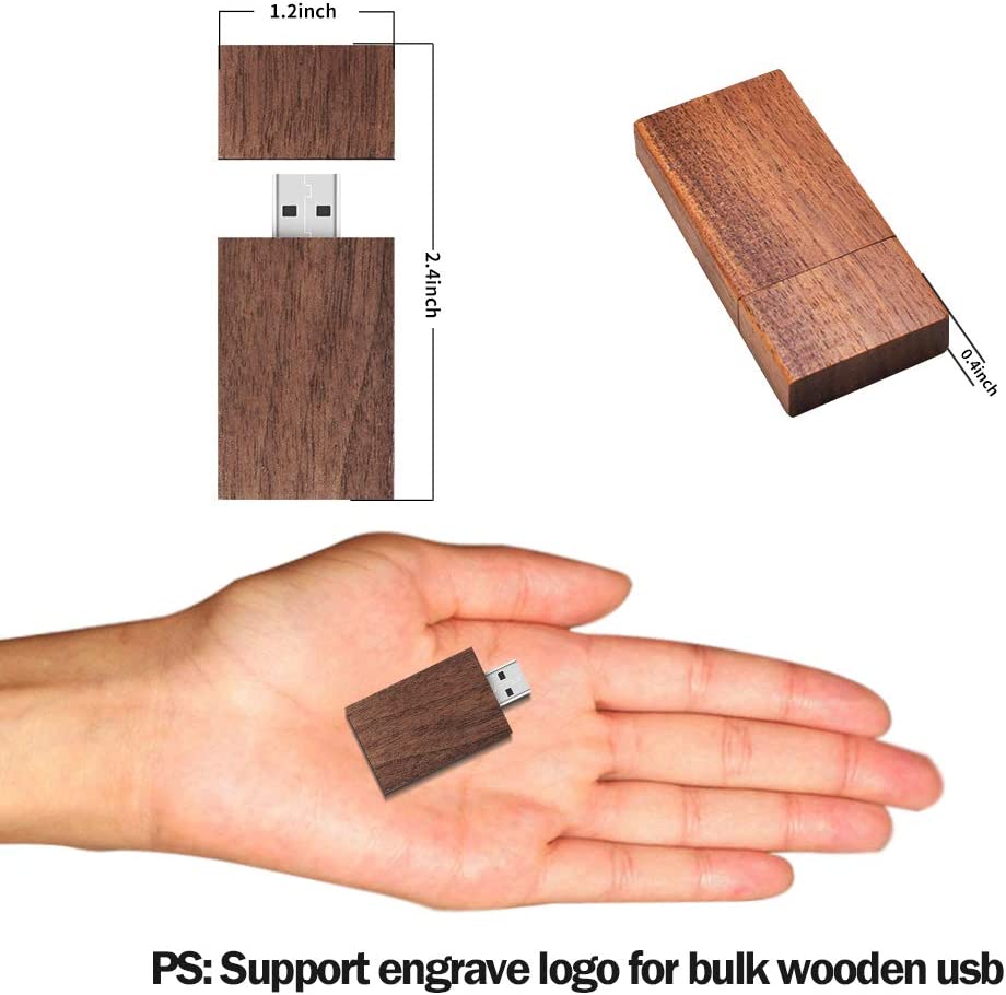 Wood Flash Drives 32GB, EASTBULL USB 2.0 High Speed (10 Pack)